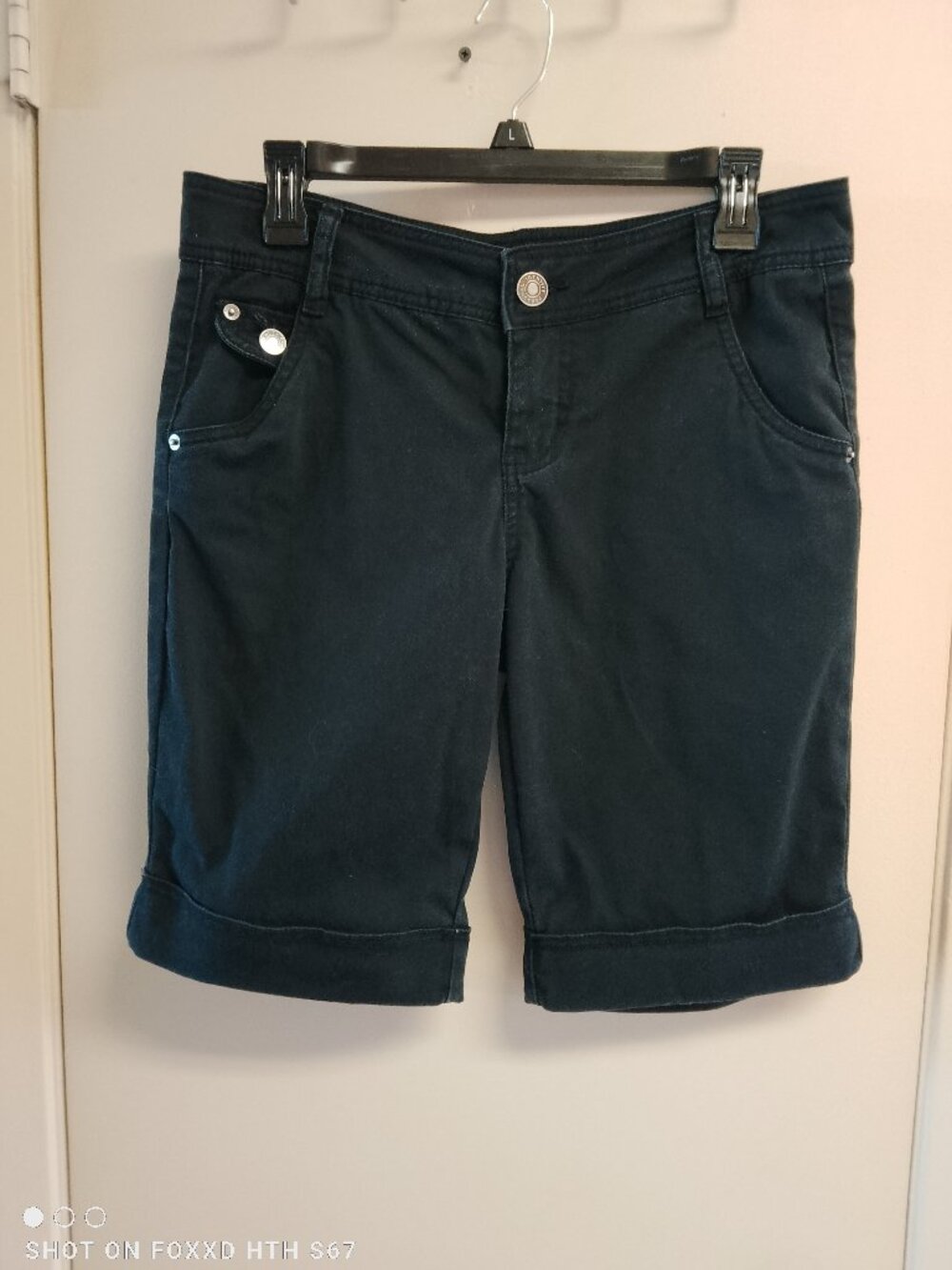 Women's Jrs Personal Identity Black Cotton Stretch Shorts Size 9